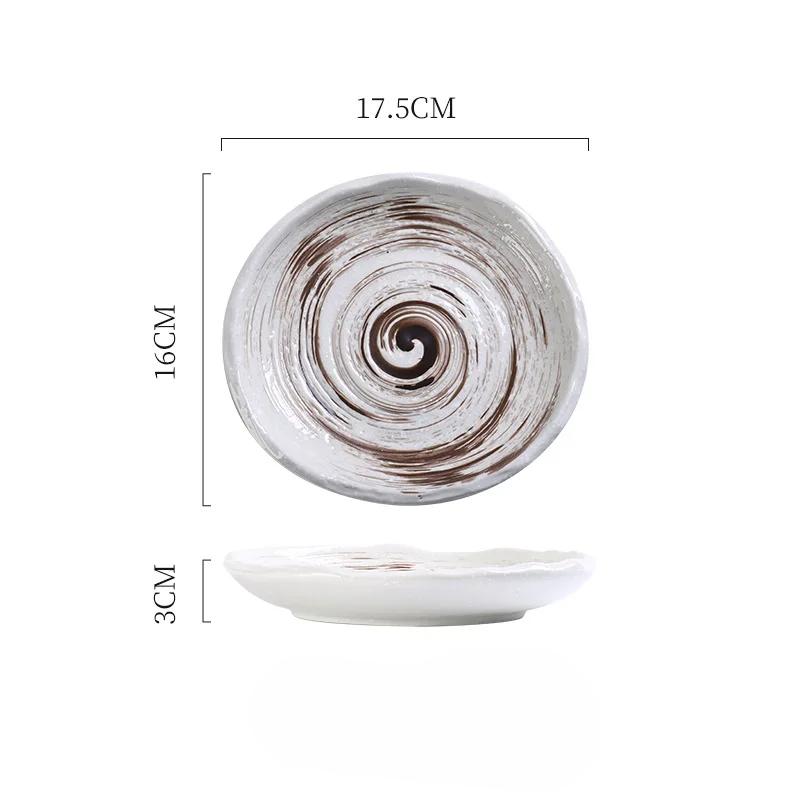 Japanese and Korean Ceramic Plates Irregular Dishes Sushi Snack Plates Household Small Dishes Creative Restaurant Tableware