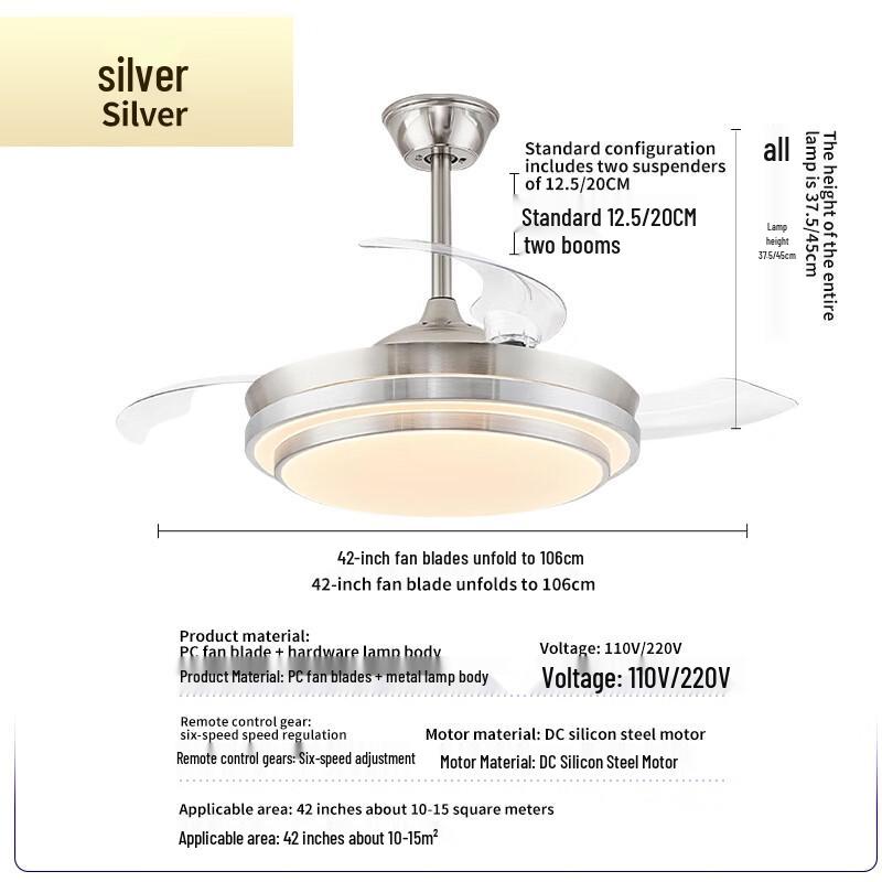 Oeny Silent Invisible Ceiling Fan with Light