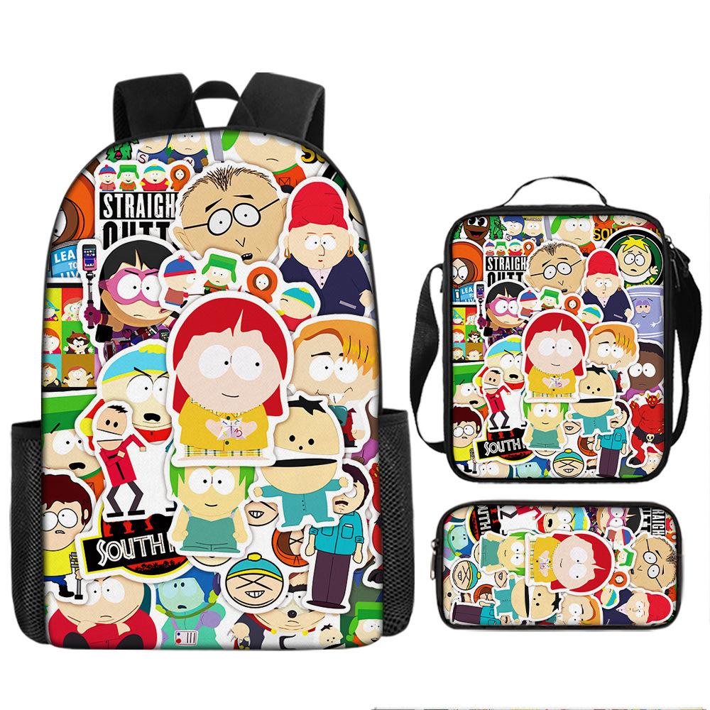 South Park Backpack Student Bag Southpark Backpack Cartoon Satchel Pencil Case