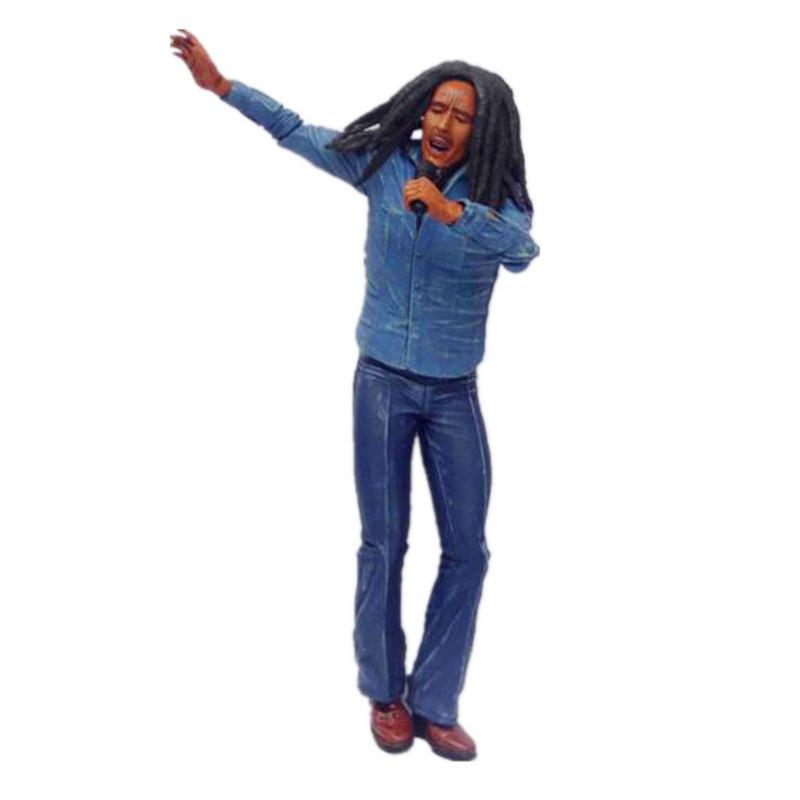 18cm PVC Bob Marley Sänger Figur Sammlerstück Spielzeug Mikrofon haltendes Modell Puppe