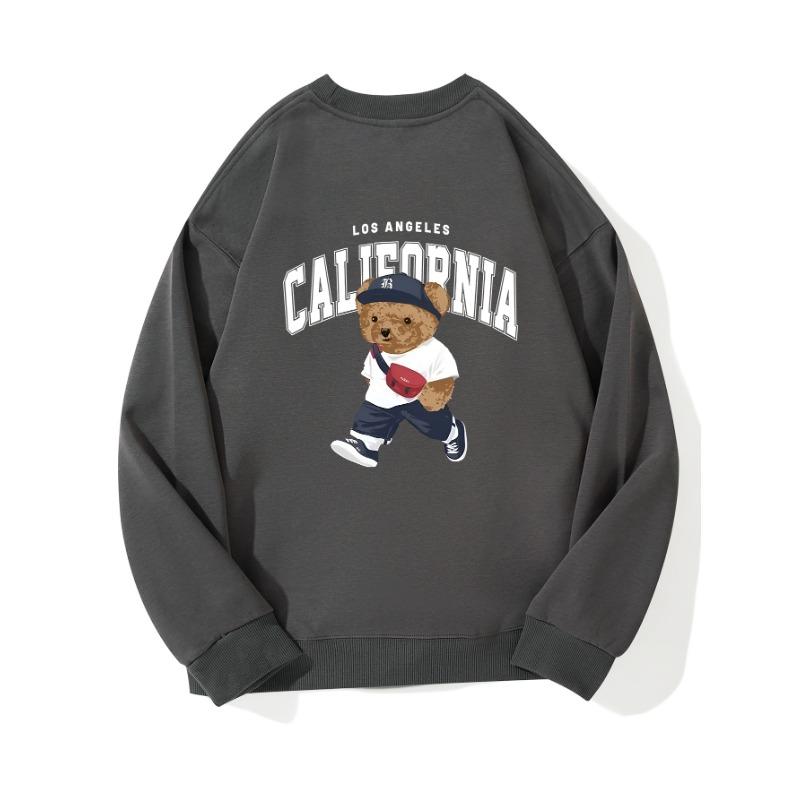 

Hat Bear Модный принтованный топ, повседневная спортивная одежда на осень и зиму, хлопковая толстовка XXL слоновая кость