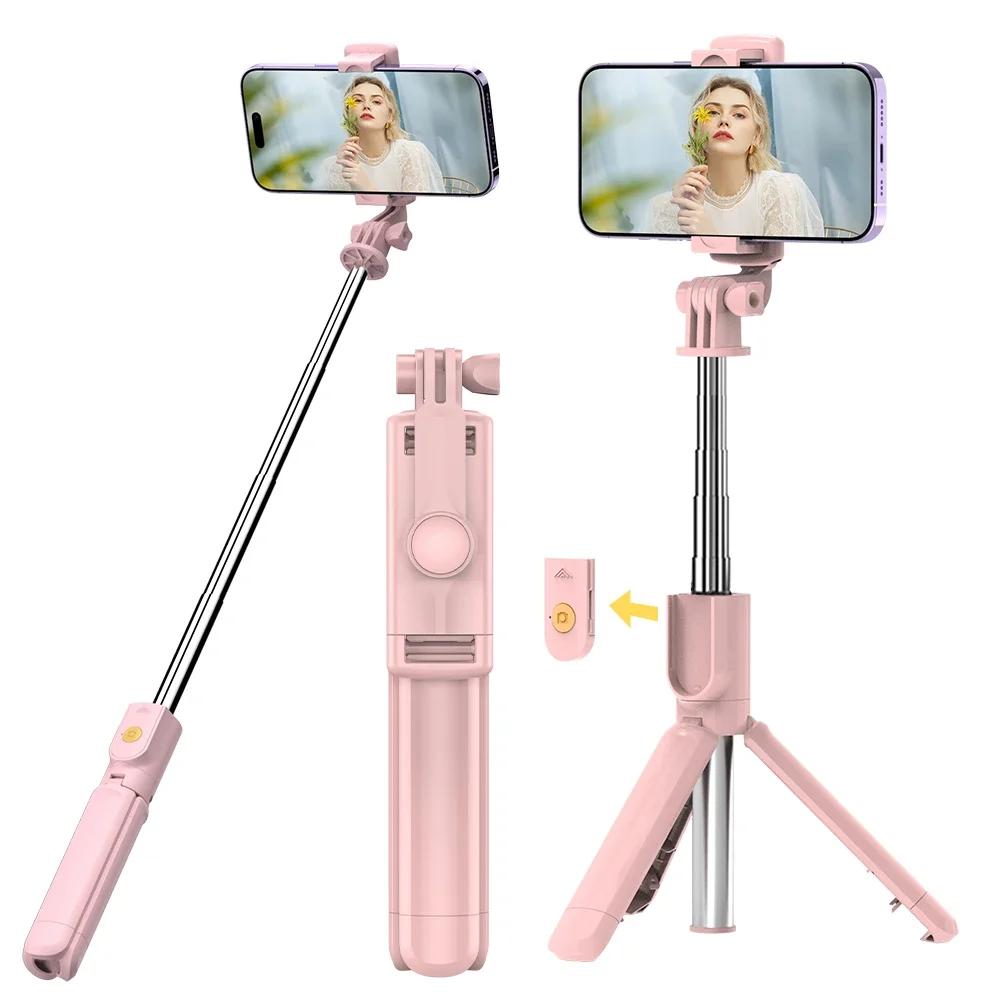 Wireless Selfie Stick Tripod Stand with Detachable Remote for iPhone Mobile Phone Streaming Selfie Stick Phone Tripod Stand