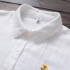 2026 Women's Floral Embroidery White Cotton Long-Sleeve Slimming Shirt