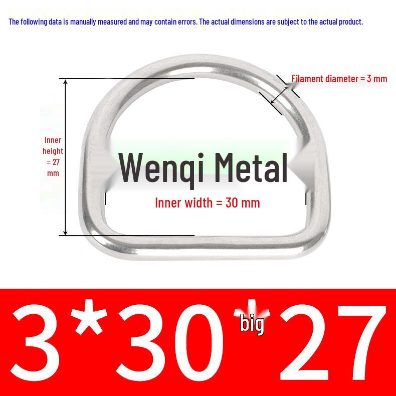 304 Stainless Steel Semi-circular D-Ring Bag Strap & Hat DIY Seamless Triangle Buckle.
