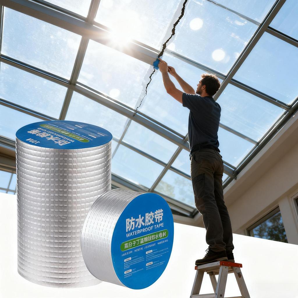 Waterproof Tape For Leaks 1.5mm Thick Aluminum Foil Patch Leak Fixing Rubber Repair Tape For RV Window Door Bathroom Pipe Roof