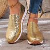 Fashion Designer Women Sneakers 2025 New Trend Fashion Shoes for Women Gold Silver Sequin Causal Sneakers Women Walking Platform Shoes