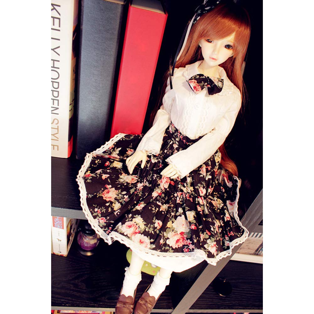 Rakulifey BJD Doll Set Set Doll 1/4 Dress-up (Hair Accessory, Dress, Skirt) - 3-Piece (1/4 Outfit)