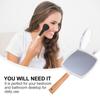 Handheld Makeup Mirror Vintage Mirror Portable Wood Makeup Mirror Square Hand Held Mirror for Men&