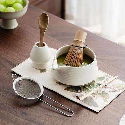 Handmade Large Japanese Ceramic Matcha Bowl & Whisk Set