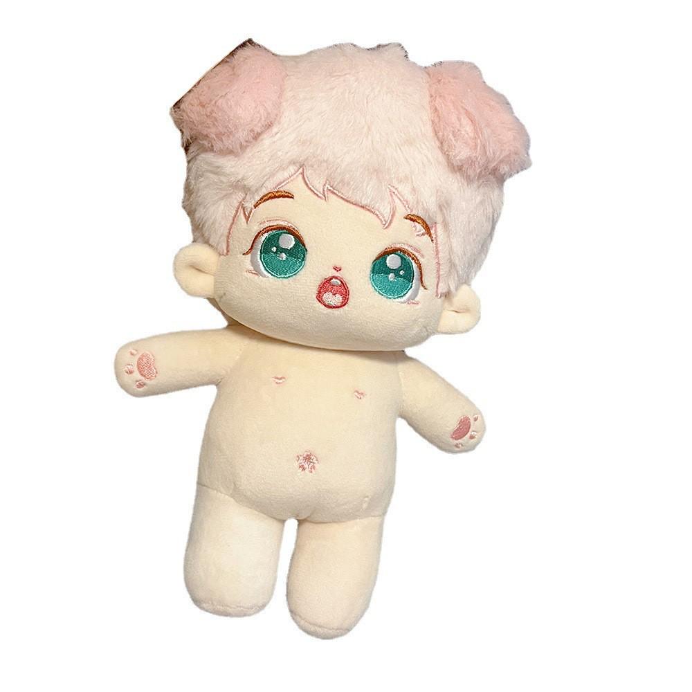20cm Frizzy Cotton Plush Doll with Changeable Clothes - Cute Girl Gift