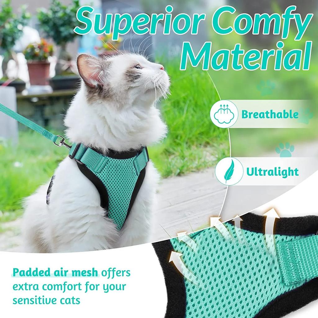 Summer Cat Dog Harness Lead Leash Adjustable Vest Polyester Mesh Breathable Harnesses Reflective for Small Dog Cat Lesah