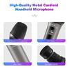 Wireless Microphones, UHF Dual Cordless Handheld Dynamic Mic with Receiver 1/4'' Plug, (160ft Range), Metal Rechargeable Karaoke Microphones
