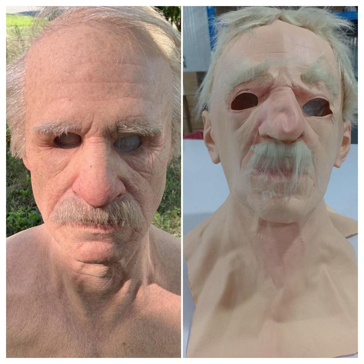 

Косплей лысый старик морщинистая маска для лица Хэллоуин карнавальный реквизит