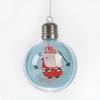 Christmas LED Hanging Ornaments Clear Plastic Ball with Built In Button Battery for Illuminated Seasonal Tree Decoration