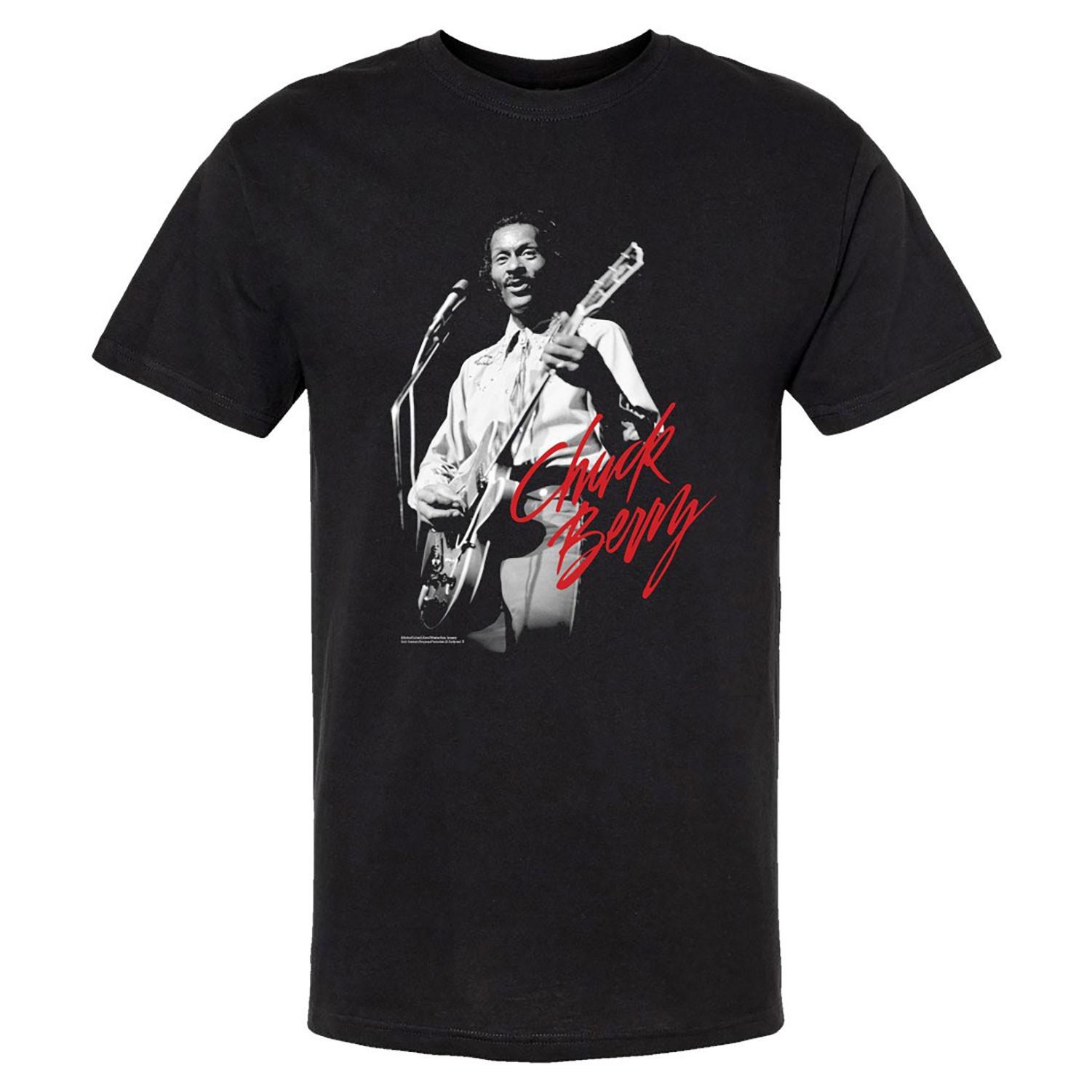 Men s Chuck Berry Live Photo T-shirt Medium Black S
