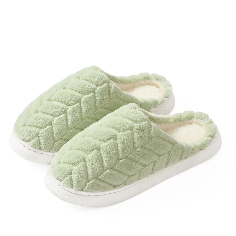 Cotton slippers women's  new autumn and winter indoor home non-slip thick bottom plush couple slippers men
