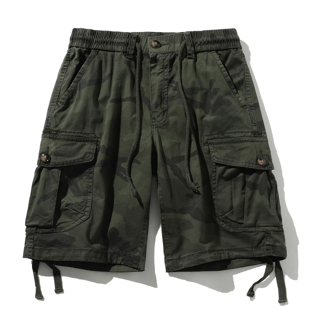 Camouflage Workwear Shorts Men's Summer Casual Five Quarter Pants Pure Cotton Loose Multi Pocket Versatile Pants