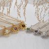French Vintage S925 Sterling Silver Natural Pearl Amethyst Tiger Eye Jasper Treasure Necklace Female Sunflower Pendant
