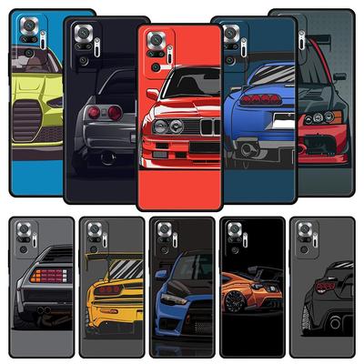 Phone Case Cover for Redmi 14C 10C Note 15 14 13 12 10 11 Pro Plus K40 5G Soft TPU Shockproof Fundas JDM Tokyo Drift Sports Car