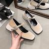 Fashion Spring Autumn Women's Luxury Mary Jane Shoes Square Toe Shallow Buckle Ladies Elegant Sole Ballte Shoes Casual Loafers Shoes