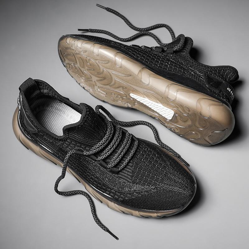 Coconut Shoes Men's 2025 Summer Thin Mesh Fly-woven Sports Shoes Trendy Casual Soft Sole Lightweight Running Shoes Dirt-resistant