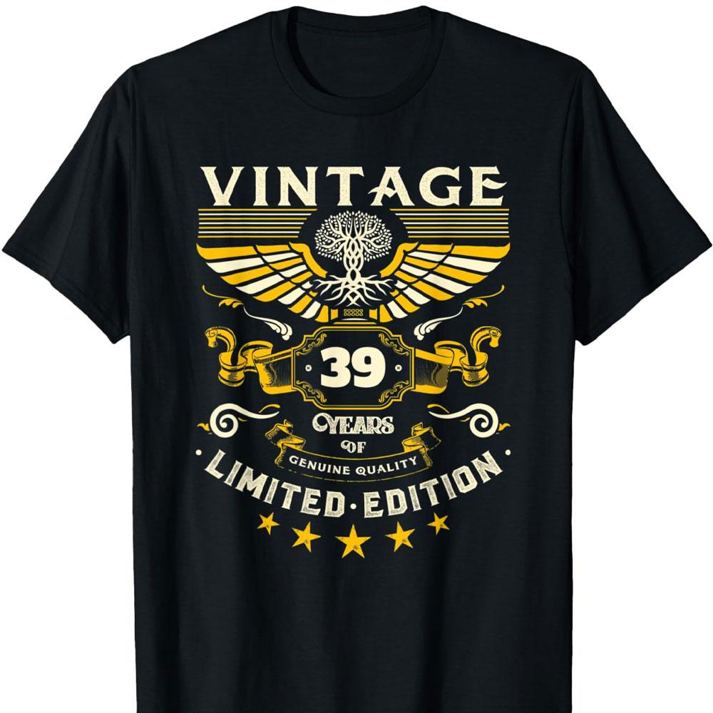 Mens Turning 39 Birthday Decorations for Men 39th Birthday TShirt Graphic T Shirts Men Clothing Streetwear High Quality Cotton