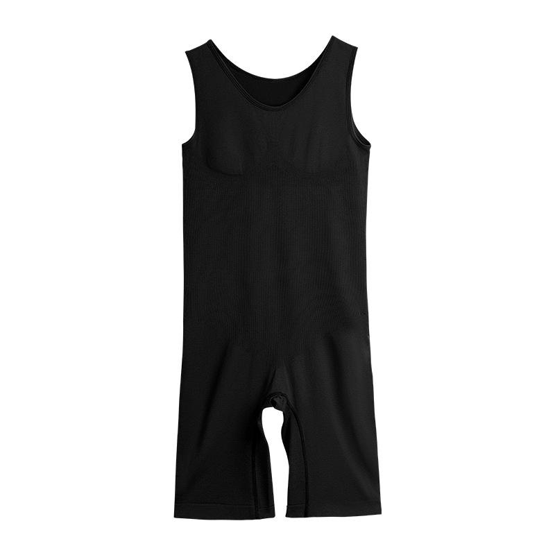 Plus Size Adjustable Waist Trainer Bodysuit with Open Crotch Leggings