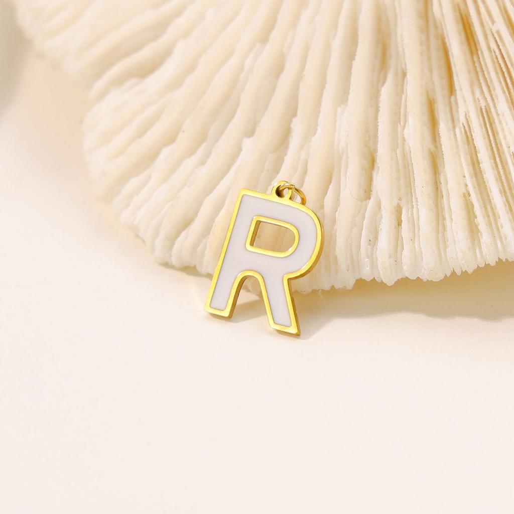 CARLIDANA Hot Sale New Style Hot Sale DIY Accessories Oil Drop Colorful Initial A -Z Letter Brand Stainless Steel Pendant Charms