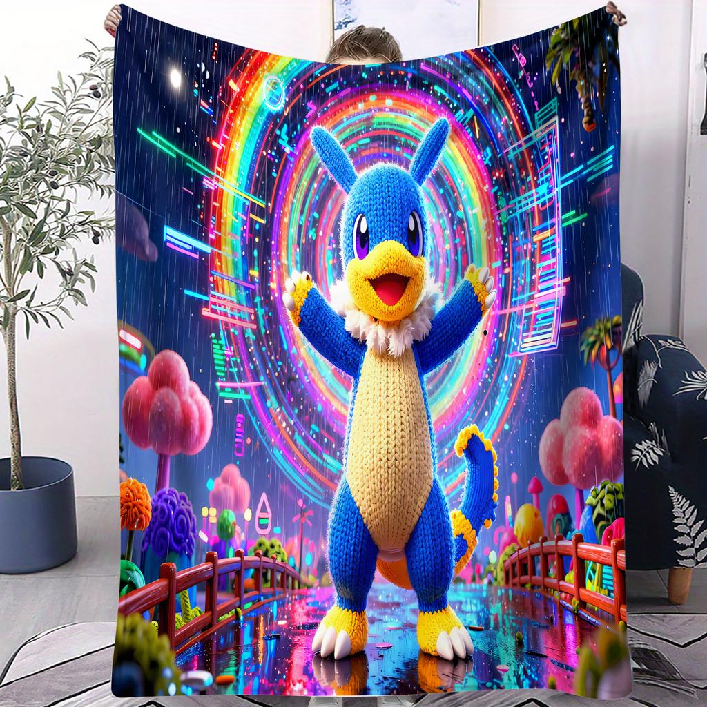 Viral Pokemon Cute Cartoon Sci Fi Fluffy Small Cover Blanket Thin Sofa Throw For Kids Adults Camping Picnic Modern Fashion Gift