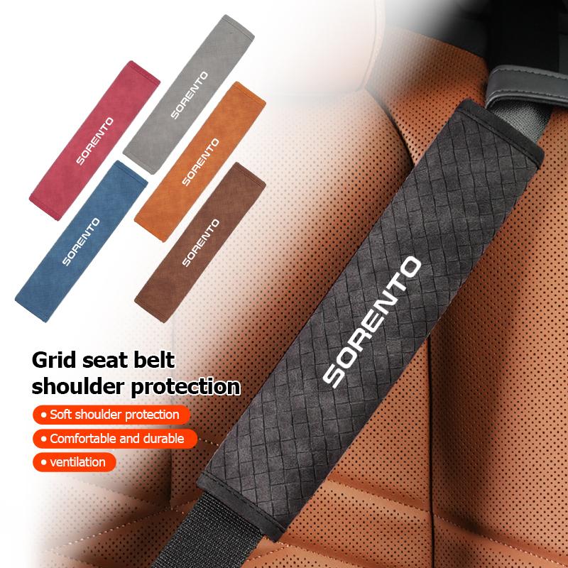 Leather Car Seat Belt Shoulder Pad Shoulder Strap Protection Pad For KIA Ceed Rio K5 K2 Optima Soul Picanto Stonic Venga Rnqt40