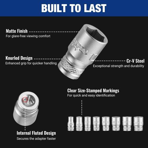 WORKPRO 34-Piece Socket Wrench Set, Driver Set, Bit Ratchet Set, 6.35mm Drive, Mini Ratchet Wrench, Dual-Purpose Ratchet Handle, Extension Bit Holder,