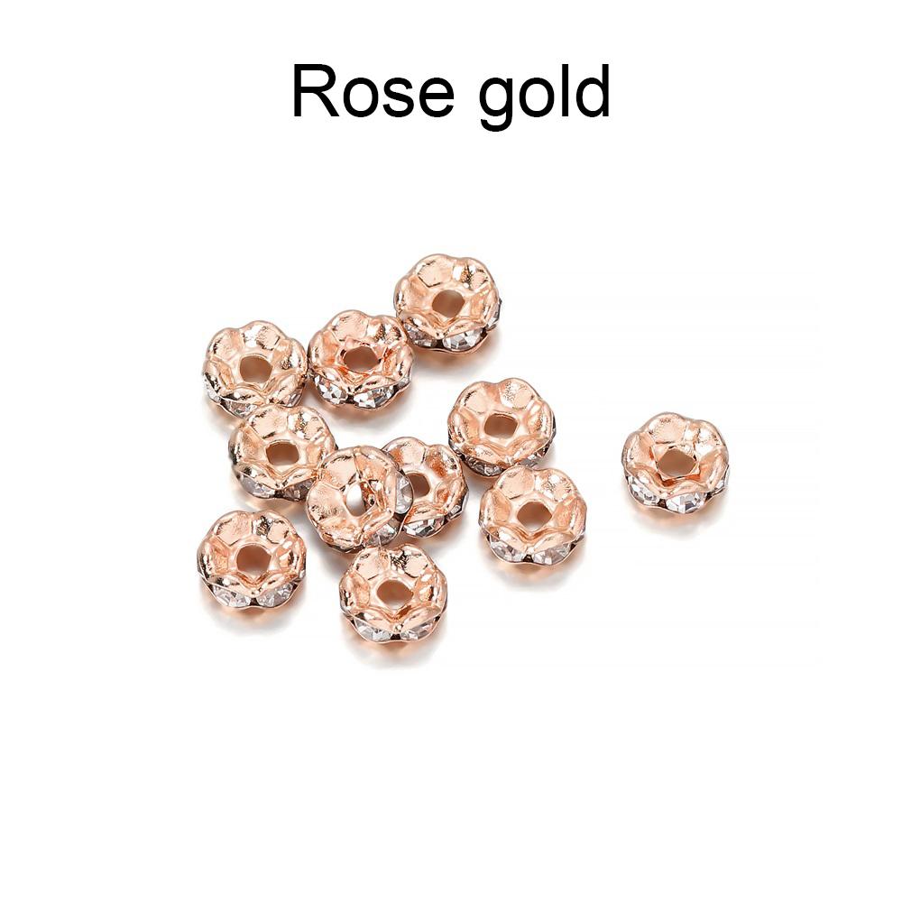 50 adet/grup 4 6 8 10mm Rhinestone Rondelles Kristal Boncuk Gevşek halka boncuk DIY Takı Yapımı için Aksesuarları Tedarikçisi
