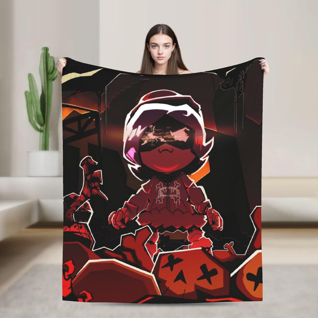Murder Drones Knitted Blankets Funny Retro Fuzzy Throw Blanket Home Couch Personalised Ultra-Soft Warm Bedsprea