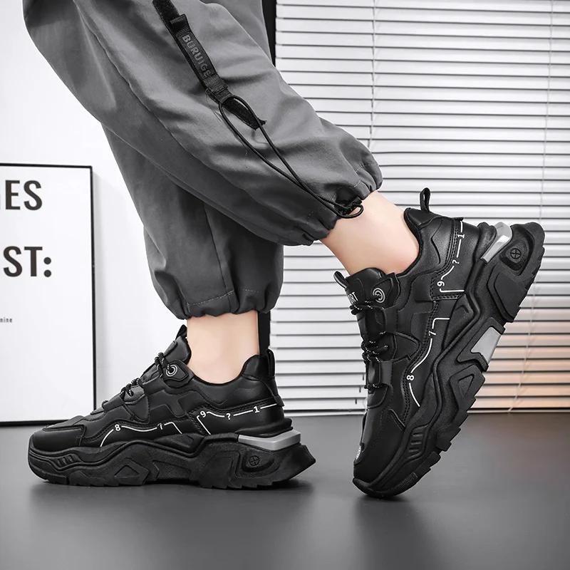 Fashion Men's thick soled casual sports shoes four season new outdoor soft soled comfortable running shoes versatile students sneakers