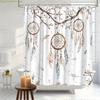 1pc Dreamcatcher Feather Shower Curtain, Bohemian Style Bathroom Decor with Light Leaves and  Fantasy Designs, High-Quality Di