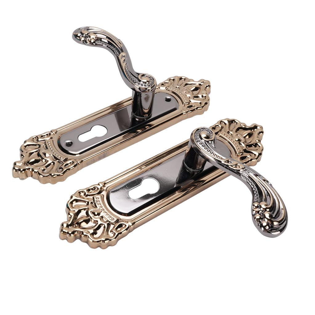 Door Handle Lock Set Aluminum Alloy European Style Universal Quiet Gate Lock for Bedroom Bathroom Office Kitchen