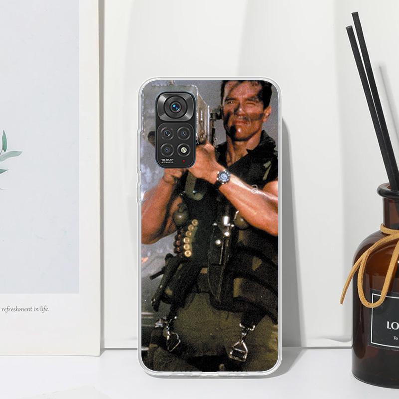 Arnold Schwarzenegger Terminator Phone Case For Xiaomi Redmi Note 13 14 12S 11S 10S 12 11E 10 Pro Plus 11T 9S 9 8T 8 7 Art Funda