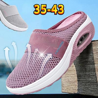 Scarpe da donna leggere in rete Pantofole da donna Scarpe con zeppa Sandali con cuscino d'aria femminile Scarpe da ginnastica casual con fondo spesso Taglie forti 43