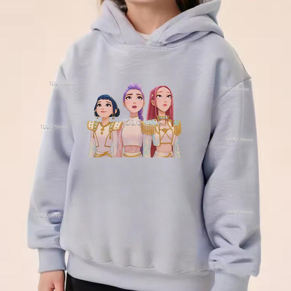 Autumn KPop Devil Hunter Fashion Girl Group Printed Children's Long Sleeved Clothing Boys and Girls Casual Sports Hoodies