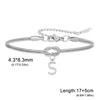 Minimalist Double Layer Snake Chain DIY Alphabet Bracelet Anklet Jewelry Simple Pendant Necklace For Women Gift