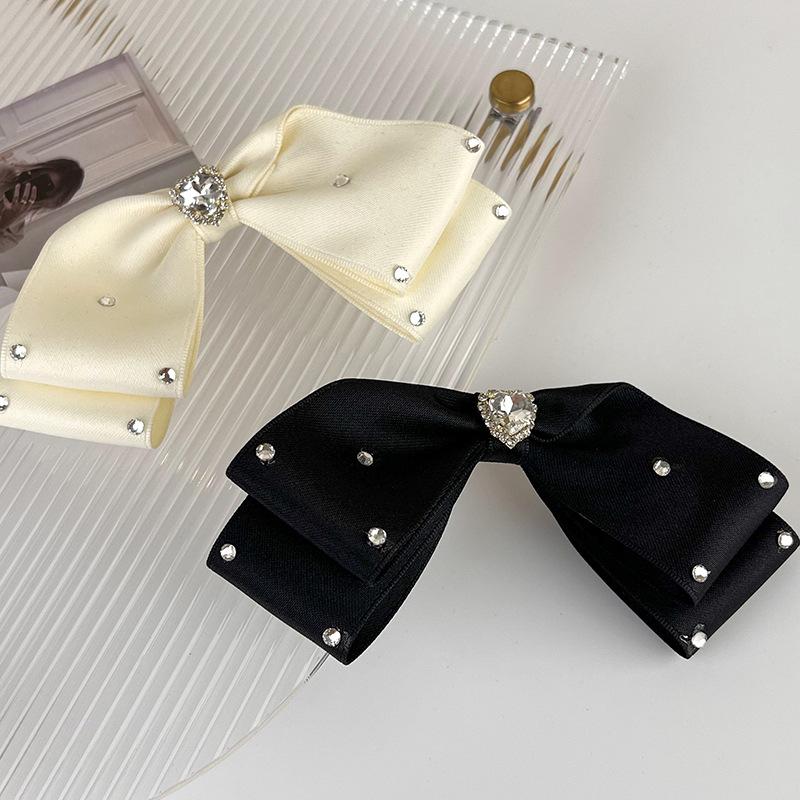 Retro Luxury Bow Love Flash Rhinestone Hairpins Fashion HairClips for Women Girls Sweet Temperament Barrettes Party Accessories