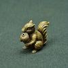 1PC Antique Bronze Squirrel Ornament Solid Copper Statue Figurines Brass Squirrels Nuts Tea Pet Incense Holder Desk Decoration
