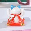 4.5 Inch Ceramic Beckoning Lucky Cat Solar Powered Fortune Cat Waving Arm Maneki Neko Gift Box Home Decoration Zen Centerpiece