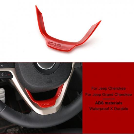 Red U-shaped Steering Wheel Frame Cover Trim For Jeep Cherokee 2014+ Accessories