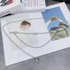 Small Fragrance Style Waist Chain Metal Silver Belt With Water Diamond Embellishments For Women