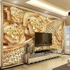 Europäischer Stil Luxus Wandmalereien 3D Stereo Diamant Blume Schmuck Tapete Wohnzimmer Sofa Schlafzimmer Heimdekoration Wandpapiere