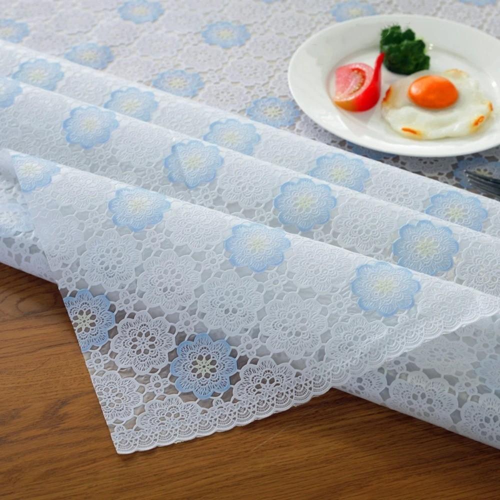 Durable Waterproof PVC Tablecloth Oil Proof Washable Lace Tablecloth Rectangular Stain Resistant Table Mat Coffee Tables