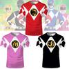 Summer Kid's Multi Color Ranger Power Ranger Short Sleeve T-shirt Outdoor Fitness Training Top Adult Fighting Sports T-shirt