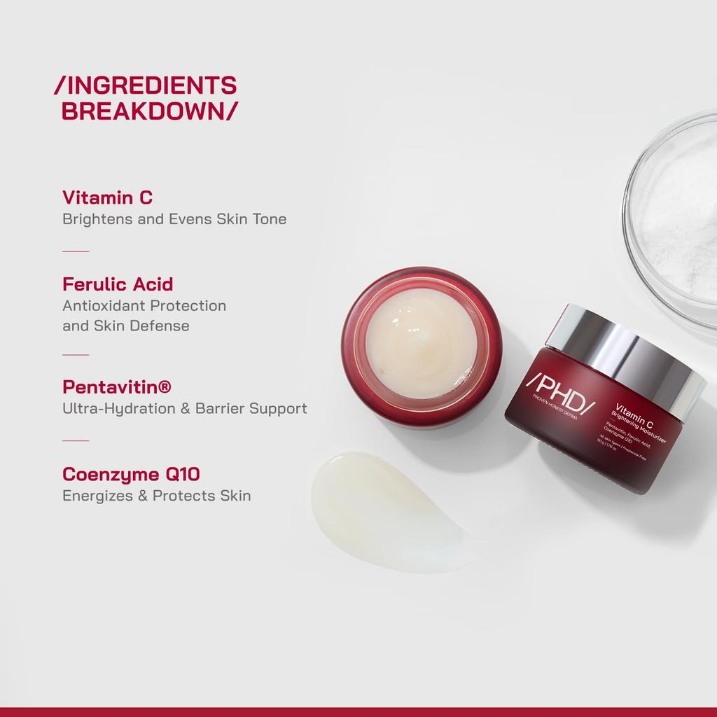 /PHD/ Vitamin C Brightening Moisturizer Lightweight Day Cream For Glowing Skin Hydration All Skin Types Daily 50 g