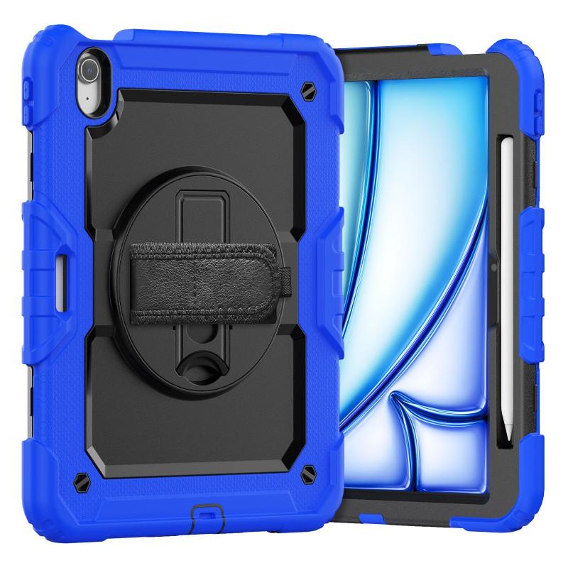 IPad Air 11 Inch Case M4 M3 M2 Silicone Hard Shell 360 Rotating Stand Handheld Portable
